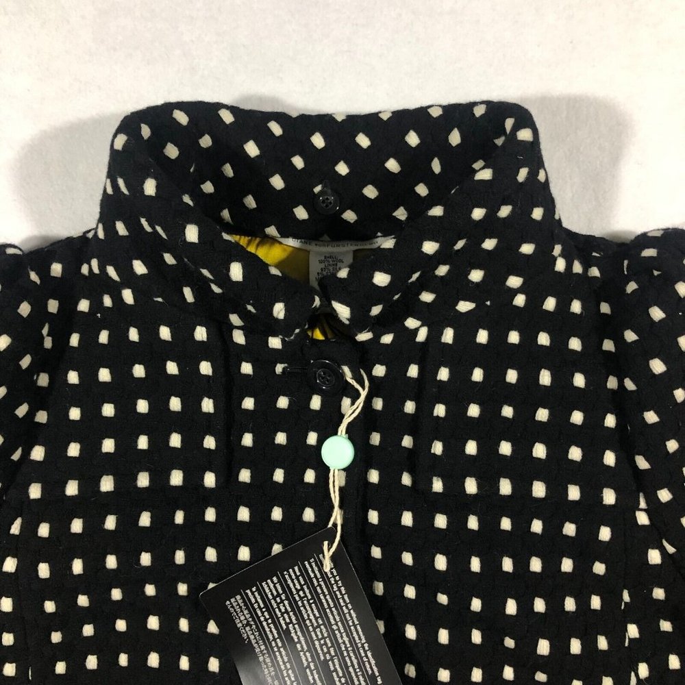 NEW Diane von Furstenberg Womens 10  Elodia Coat Jacket Black Wool #S6446377L7 - Picture 4 of 11